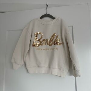 Zara Kids Cream Sweatshirt with Gold Sequins